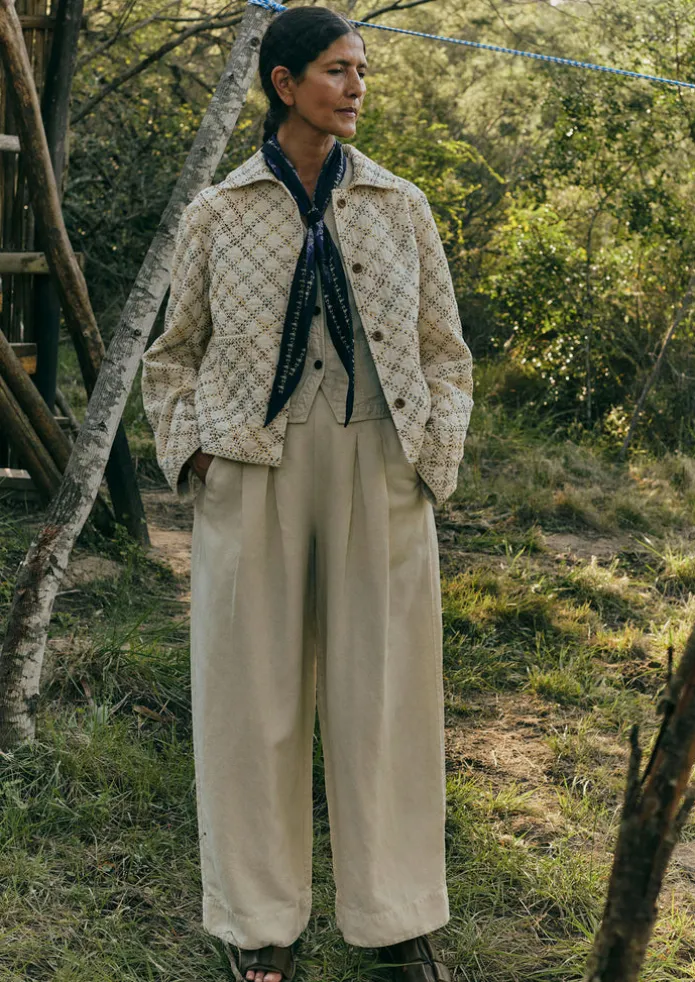 Cotton Linen Wide Leg Trousers