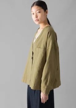 Cotton Linen Wrap Jacket