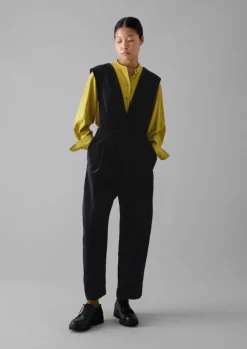 Cotton Velvet Pinafore Jumpsuit