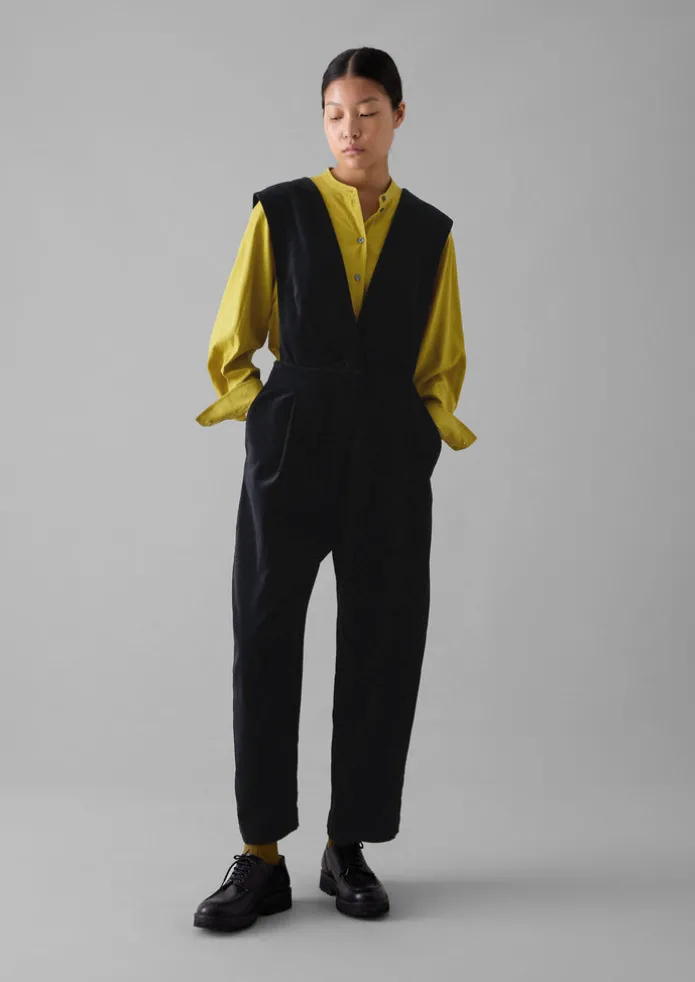 Cotton Velvet Pinafore Jumpsuit
