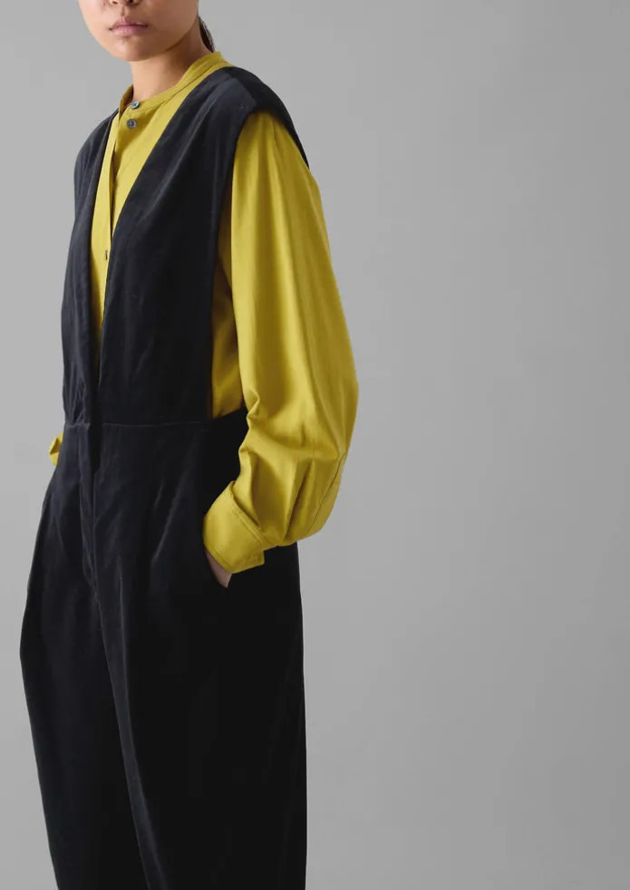 Cotton Velvet Pinafore Jumpsuit
