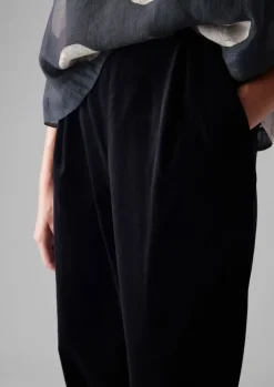 Cotton Velvet Pleat Front Trousers