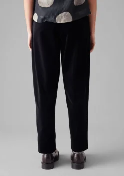 Cotton Velvet Pleat Front Trousers