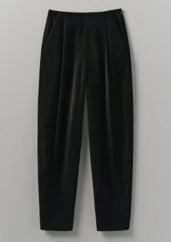 Cotton Velvet Pleat Front Trousers