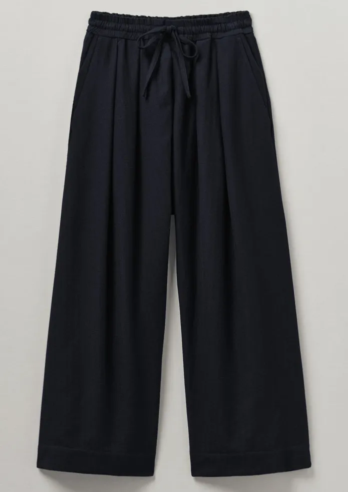Cotton Wool Herringbone Pull On Trousers