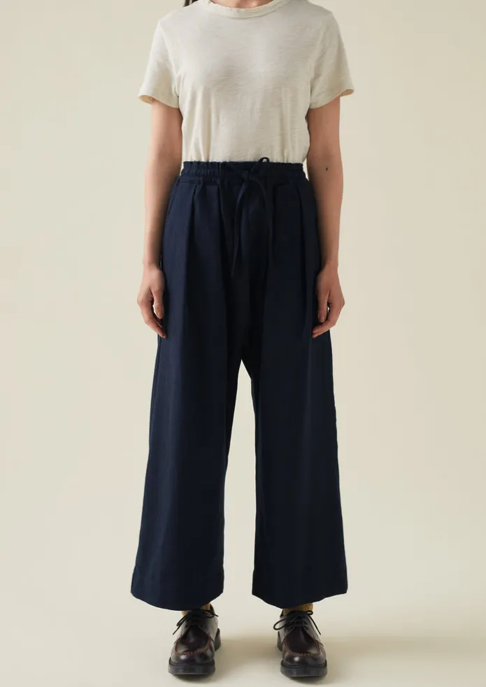 Cotton Wool Herringbone Pull On Trousers