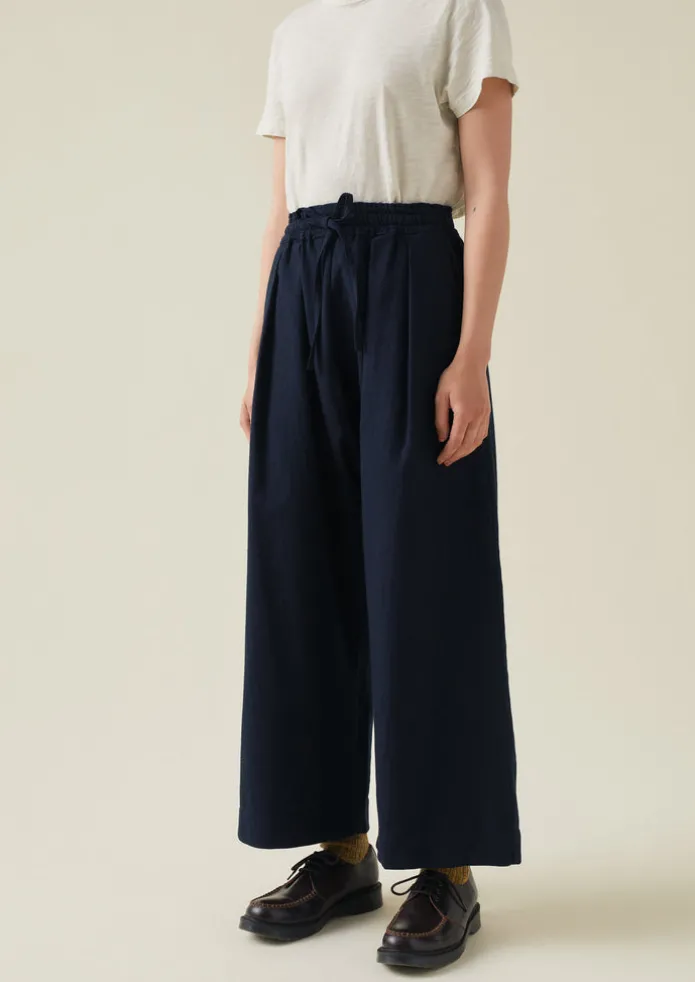 Cotton Wool Herringbone Pull On Trousers