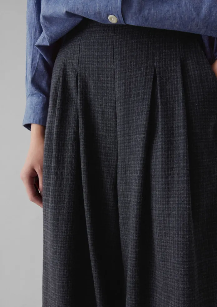 Cotton Wool Pleat Front Trousers