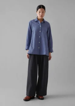 Cotton Wool Pleat Front Trousers