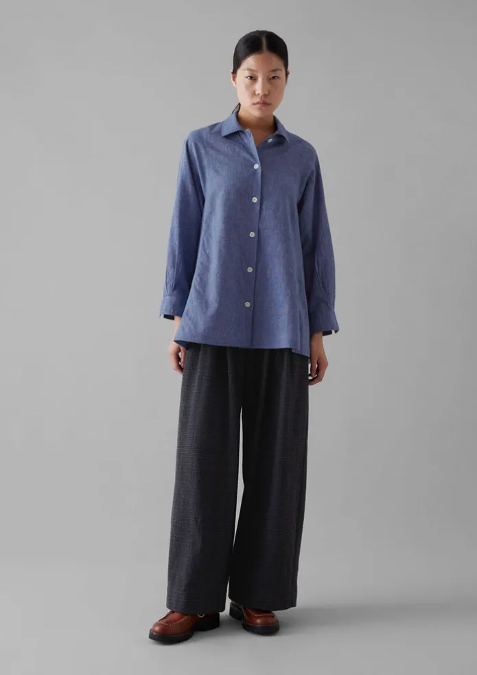 Cotton Wool Pleat Front Trousers