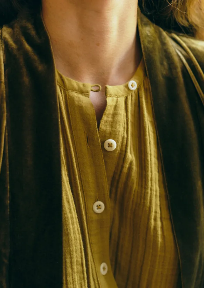 Crinkle Cotton Kaftan Nightdress