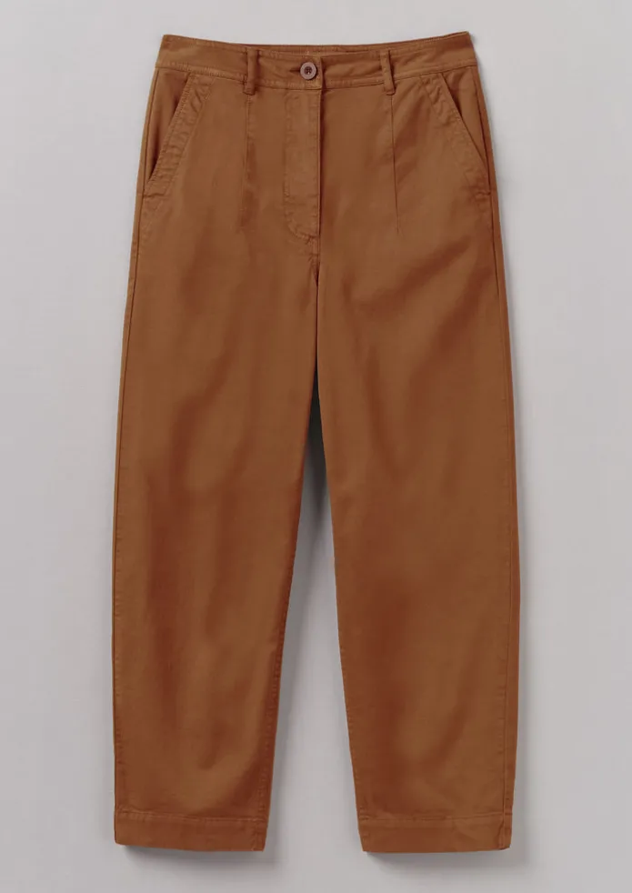 Darted Cotton Twill Trousers