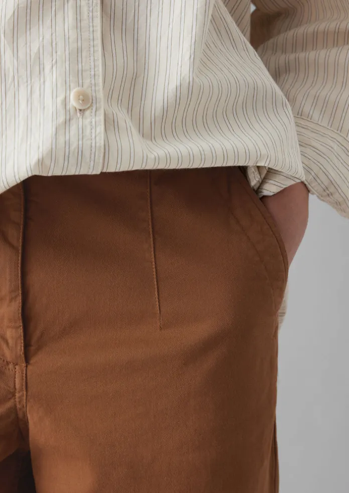 Darted Cotton Twill Trousers