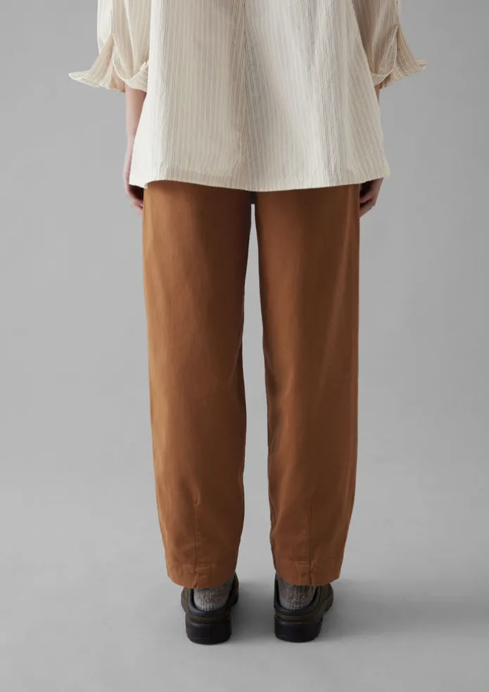 Darted Cotton Twill Trousers