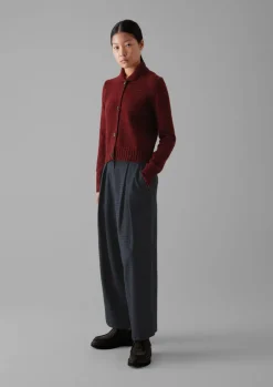 Donegal Wool Round Collar Cardigan