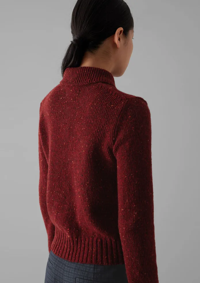 Donegal Wool Round Collar Cardigan