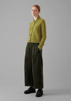 Donegal Wool Round Collar Cardigan
