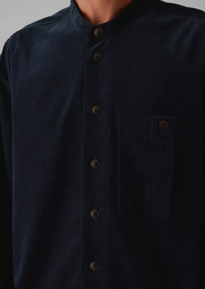 Dropped Shoulder Organic Cord Grandad Shirt