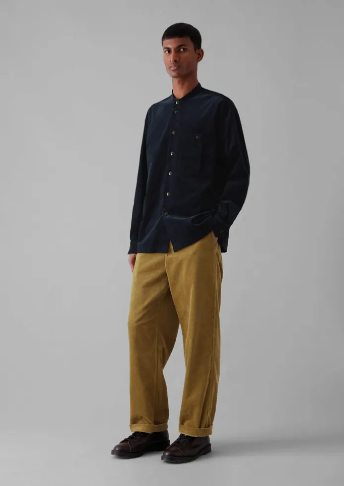 Dropped Shoulder Organic Cord Grandad Shirt