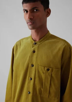 Dropped Shoulder Organic Cord Grandad Shirt