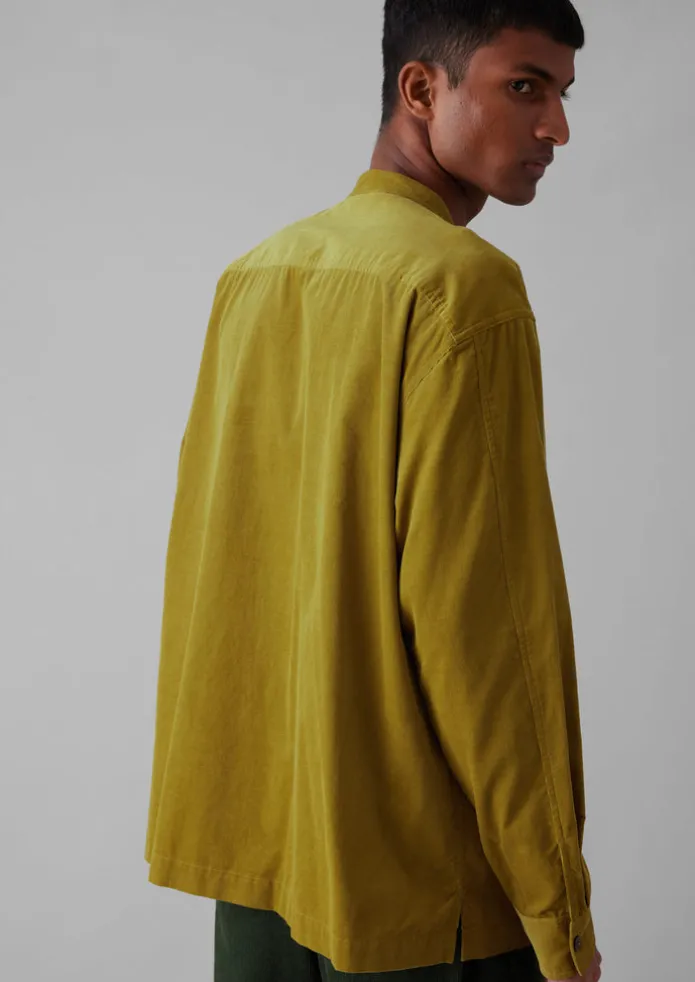 Dropped Shoulder Organic Cord Grandad Shirt