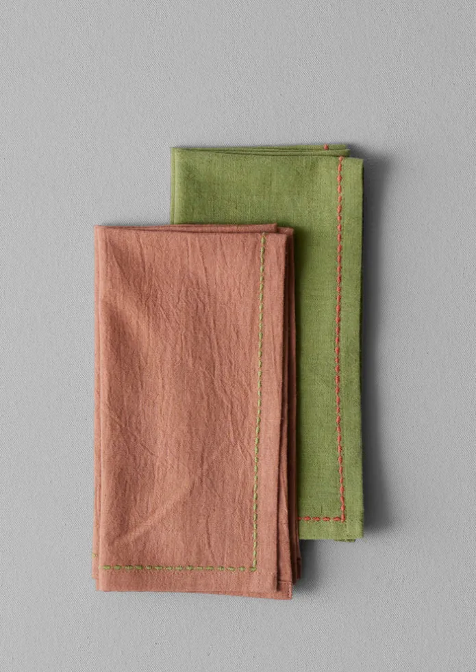 Embroidered Cotton Linen Napkin Set