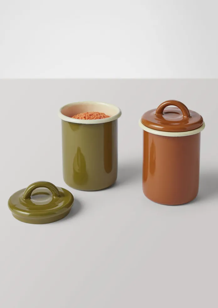 Enamel Storage Jar