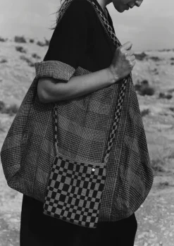 Etched Check Linen Bag