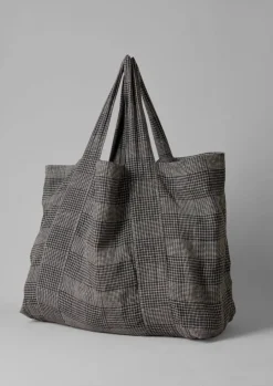 Etched Check Linen Bag