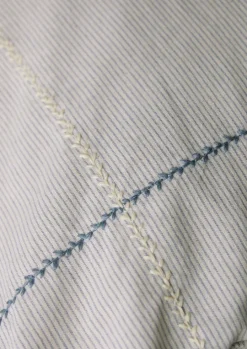 Fine Stripe Organic Cotton Embroidered Pillowcase