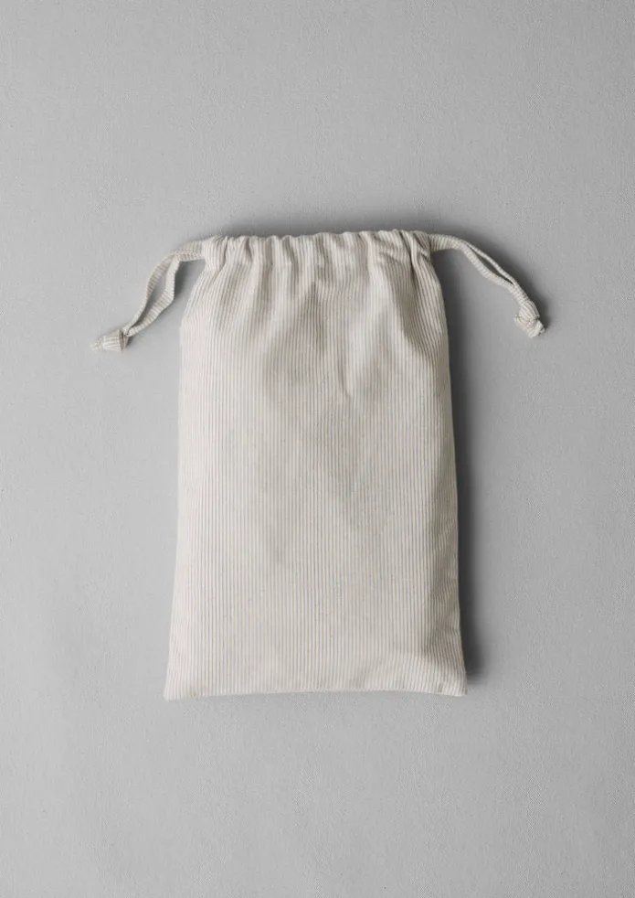 Fine Stripe Organic Cotton Embroidered Pillowcase