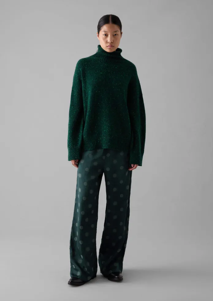 Flecky Wool Cashmere High Neck Sweater