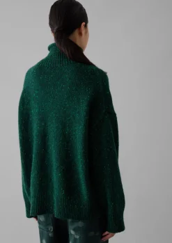 Flecky Wool Cashmere High Neck Sweater