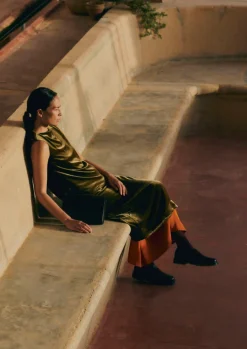 Fluid Silk Velvet Dress