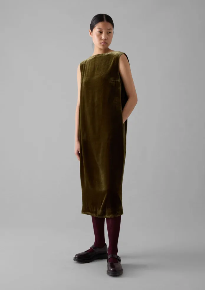 Fluid Silk Velvet Dress