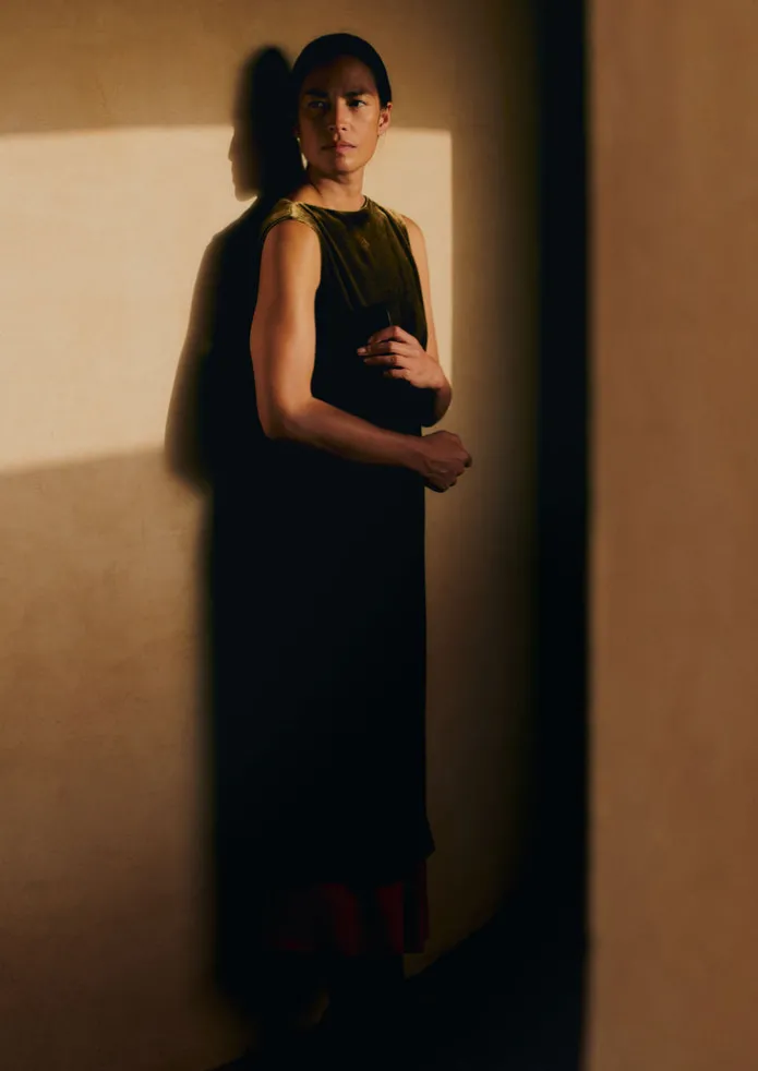 Fluid Silk Velvet Dress