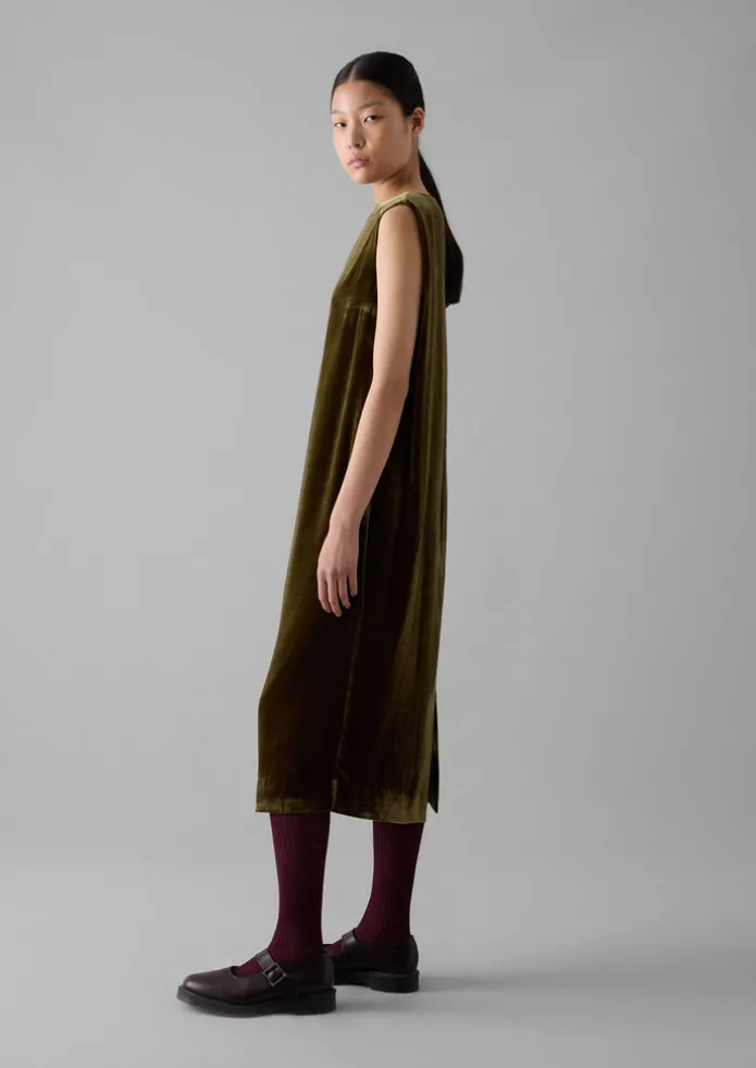 Fluid Silk Velvet Dress