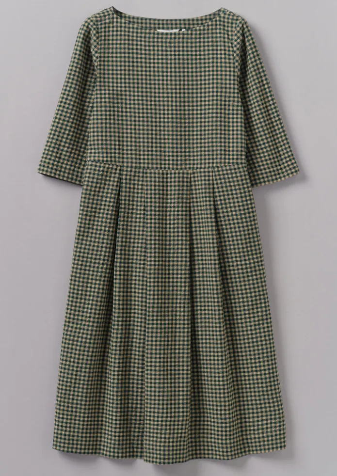 Franca Cotton Gingham Seersucker Dress