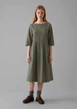 Franca Cotton Gingham Seersucker Dress