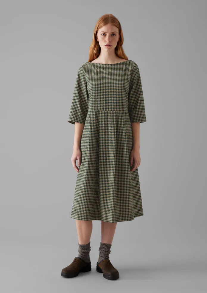 Franca Cotton Gingham Seersucker Dress