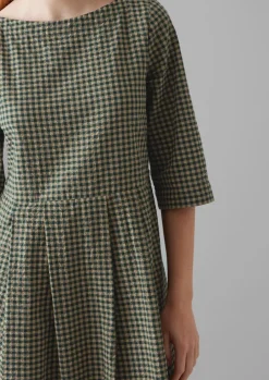 Franca Cotton Gingham Seersucker Dress