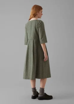 Franca Cotton Gingham Seersucker Dress