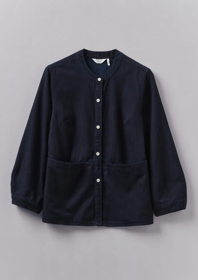 Front Pocket Soft Indigo Twill Shirt