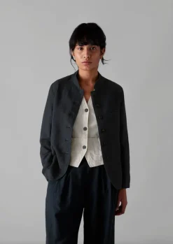 Garment Dyed Cotton Linen Neat Jacket