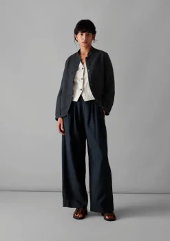 Garment Dyed Cotton Linen Neat Jacket