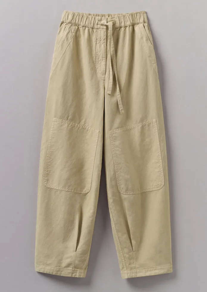 Garment Dyed Cotton Linen Canvas Trousers