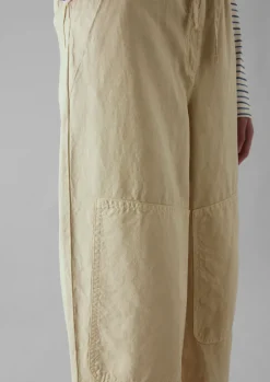 Garment Dyed Cotton Linen Canvas Trousers