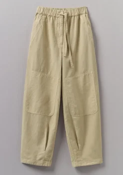 Garment Dyed Cotton Linen Canvas Trousers