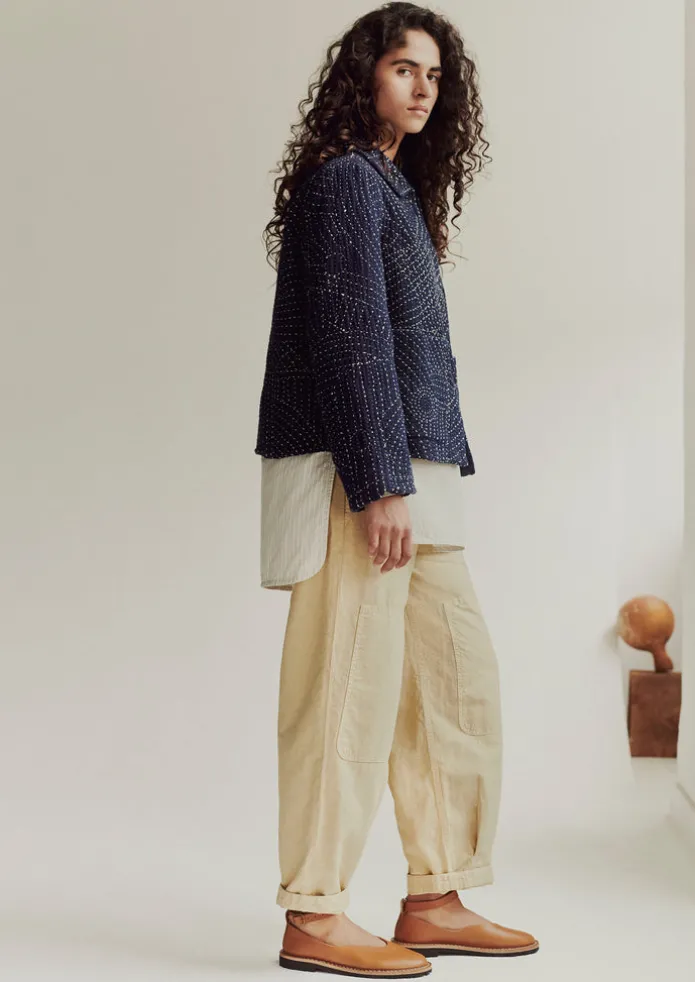 Garment Dyed Cotton Linen Canvas Trousers