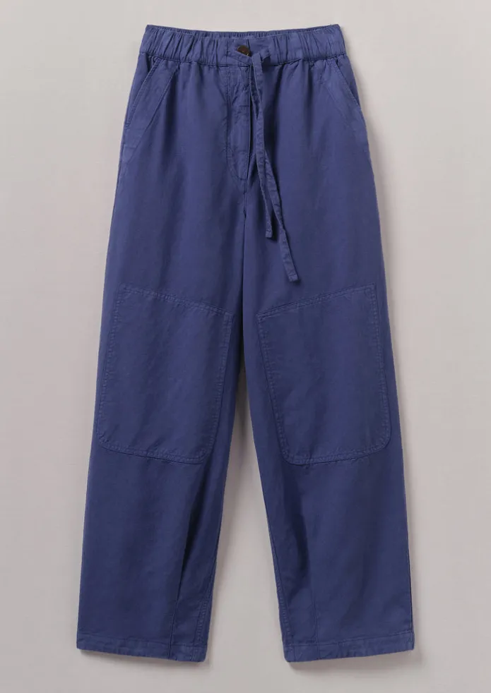 Garment Dyed Cotton Linen Canvas Trousers